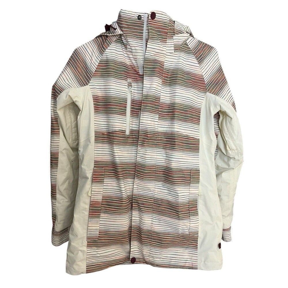 Burton Gore-Tex women's S full zip snowboard hooded striped jacket